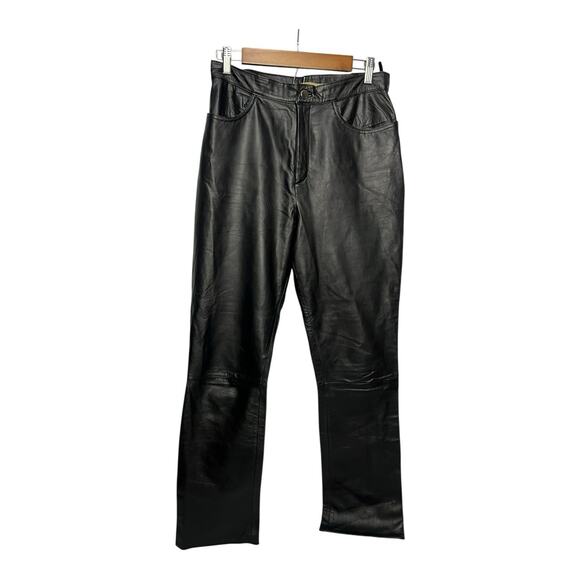 Rem Garson Black Leather Pants Size 8 Women’s Motorcycle Clubbing - Picture 1 of 10
